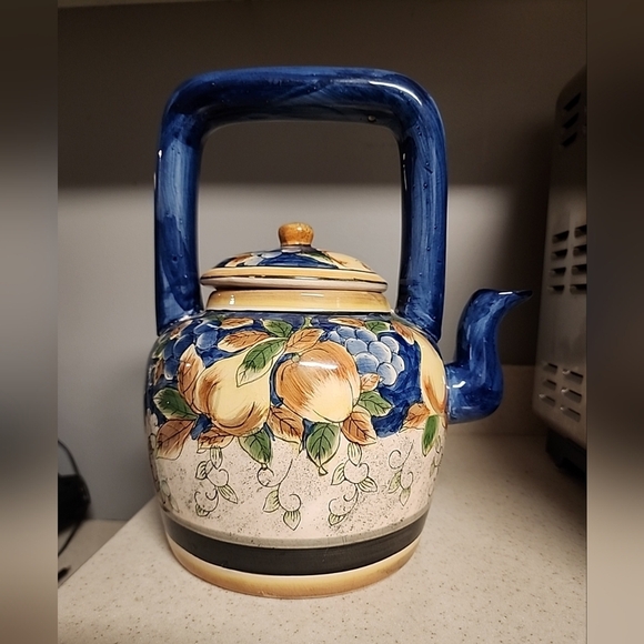 Vintage Ceramic Tea Kettle with Lid - Hand Painted China - Picture 7 of 8